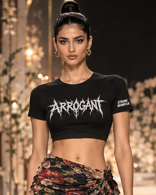Arrogant Fitted Crop Top – MERXZ