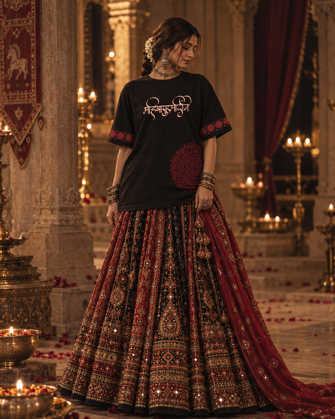 Mahishasura Mardini Oversized T-Shirt – MERXZ